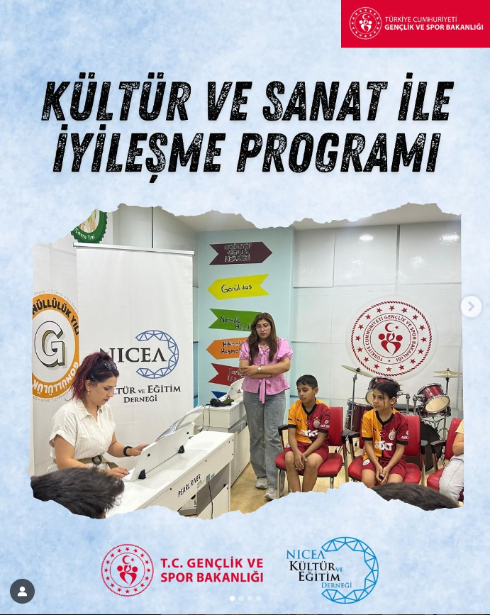 Gençlik ve Spor bakanlığımıza bağlı ‘Kültür ve Sanat ile İyileşme Programı’ projemizde enstrüman eğitimlerimiz devam ediyor.